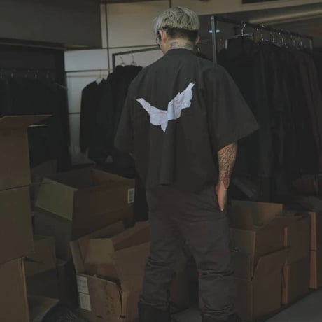 YEEZY GAP by BALENCIAGA / CROP DOVE NO SEAM TEE  "WASH BLACK"