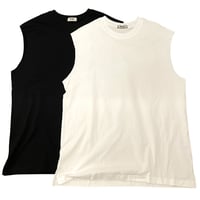 WOSS.official/CUT OFF No Sleeve Tshirts (Black/White)