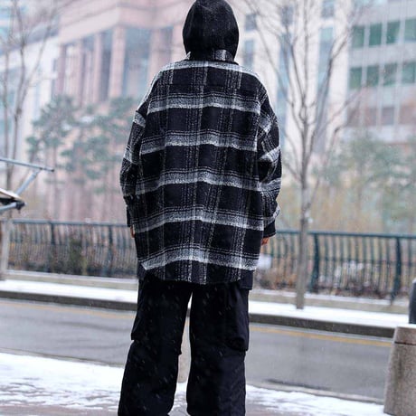 By The R/ Tweed Long Shirts "WHITE / BLACK"