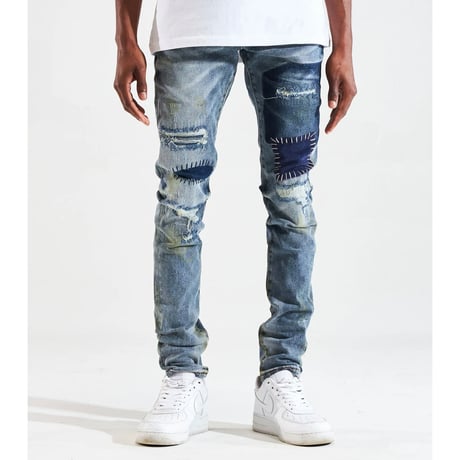Crysp Denim/Blue Patchwork denim　”121-134”
