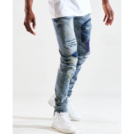 Crysp Denim/Blue Patchwork denim　”121-134”