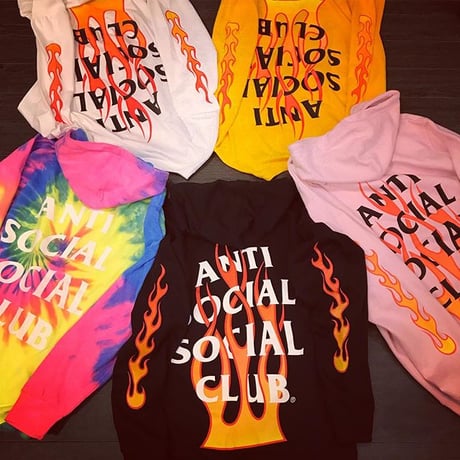 Anti Social Social Club/FLAME Logo フーディー　PINK