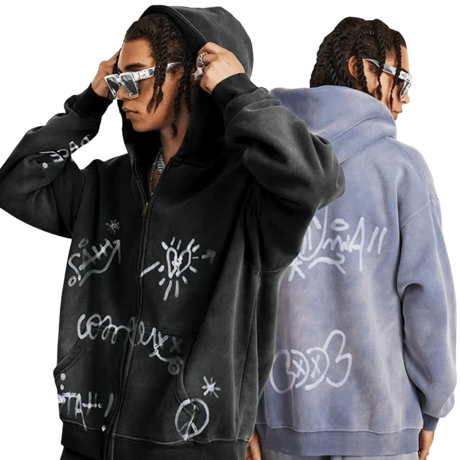 Inflation / Paint Art Hoodid (SET UP) BLACK