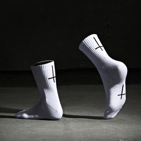 By The R/ Cross Socks "WHITE/BLACK"