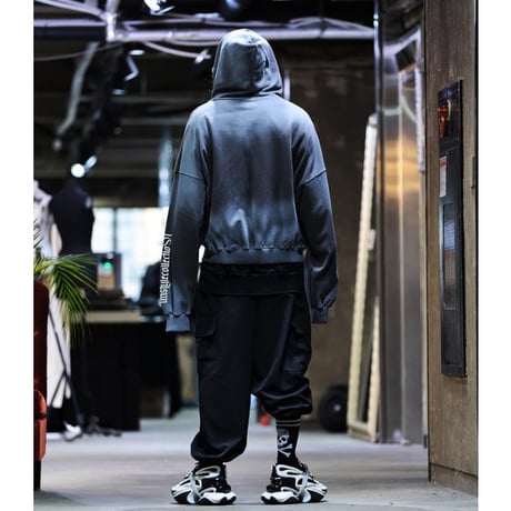 By The R/ Spray ZipUp Hoodie  BLACK