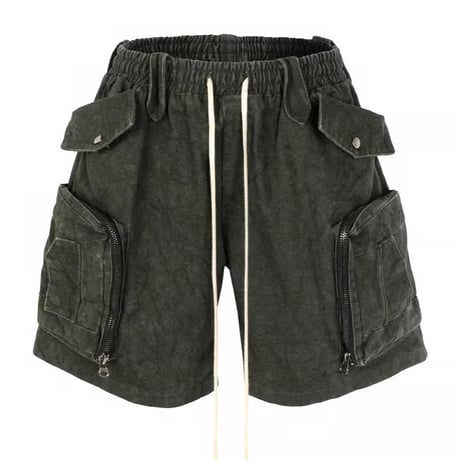 Mismatch NYC/Washed Canvas Shorts "Dark Green"