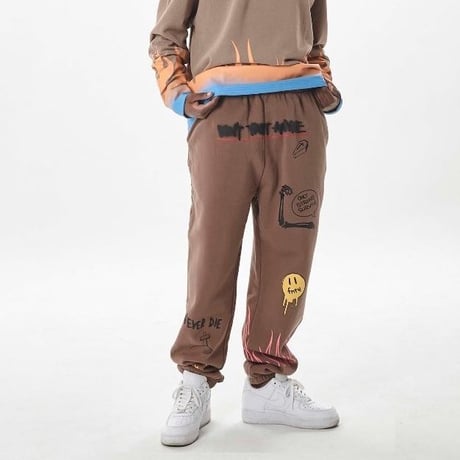 FNTY/Flying FLAME Sweat pants Neon Yellow
