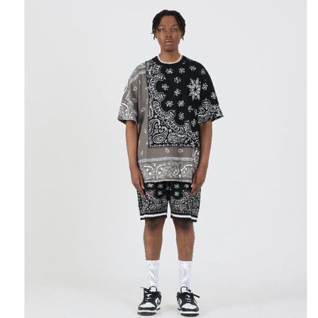 FNTY/ Knitted Paisley Shorts "BLACK"