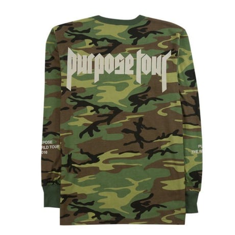 Purpose tour/Justin bieber official CAMO Long sleeve