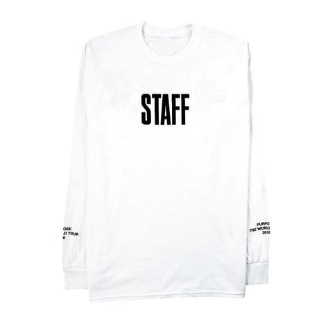 Purpose tour/Justin bieber official STAFF Long sleeve