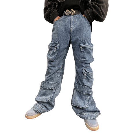 Mismatch NYC/Pocket wide denim pants