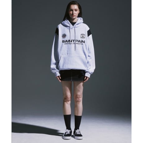 SAINT PAIN/Saint Club Varsity Hoodie "GRAY"