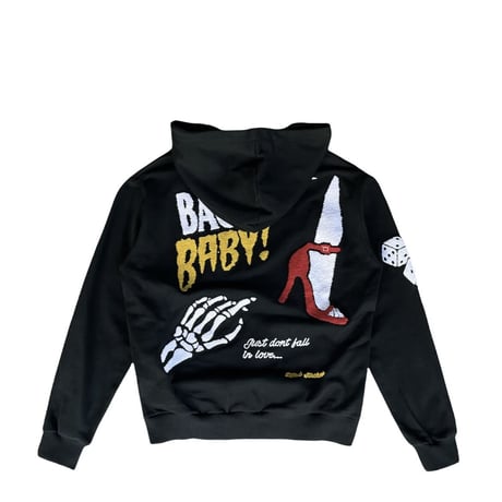 LIFTED UNCHORS/State Chenille Hoodie BLACK