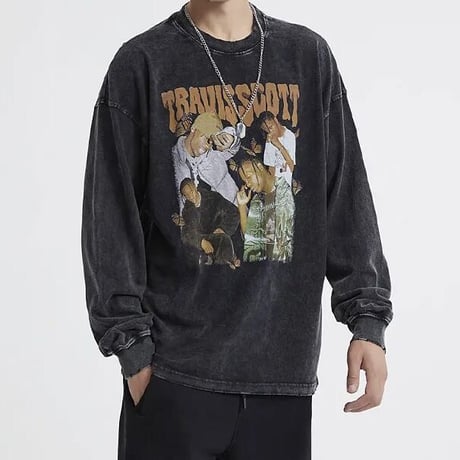 Mismatch NYC/Washed Black  Travis Scott  Longsleeve Tee