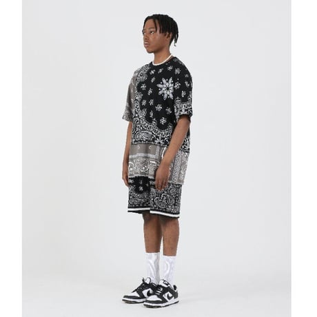 FNTY/ ２TONE HAND STITCHING PAISLEY Tshirts "BLACK"