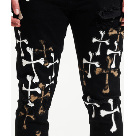 Crysp Denim/Cross Bone Black  denim