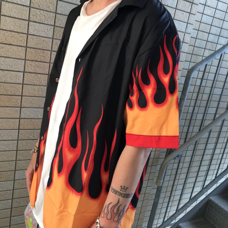 WOSS.official/ flame Aloha shirts