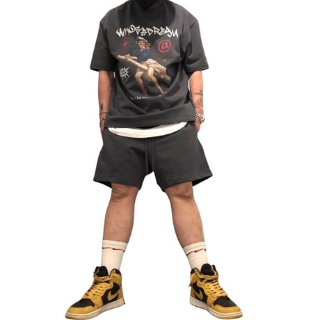 Mismatch NYC/Retoro girl  Tee "GRAY&CREAM"