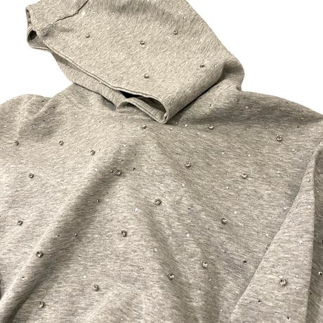 Mismatch NYC/Rhinestone Hoodie GRAY