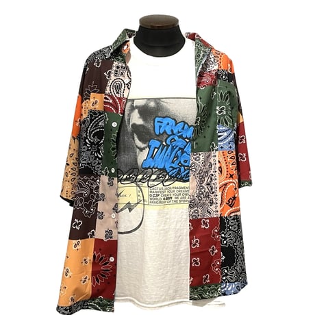 WOSS.official/ BANDANA patchwork oversize shirts