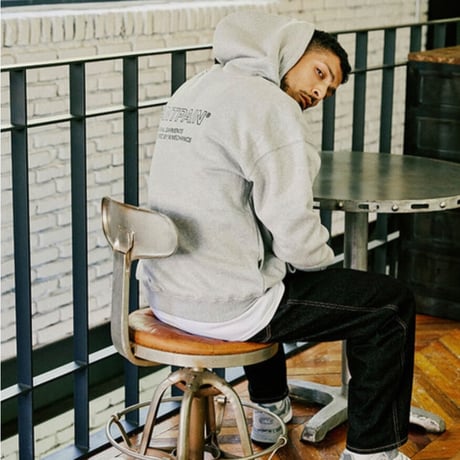 SAINT PAIN/Back Logo Hoodie GRAY