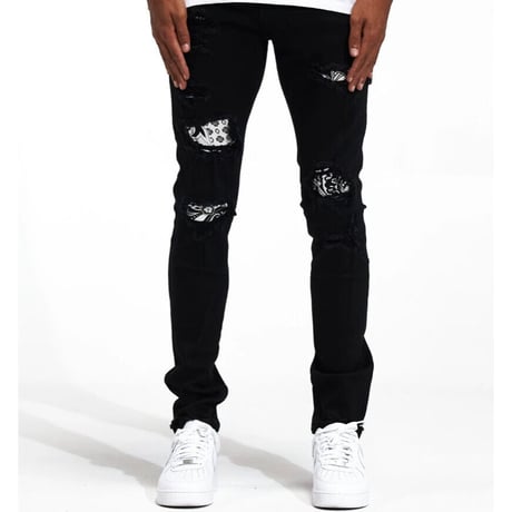 Crysp Denim/Black Paisley denim　”221-110”