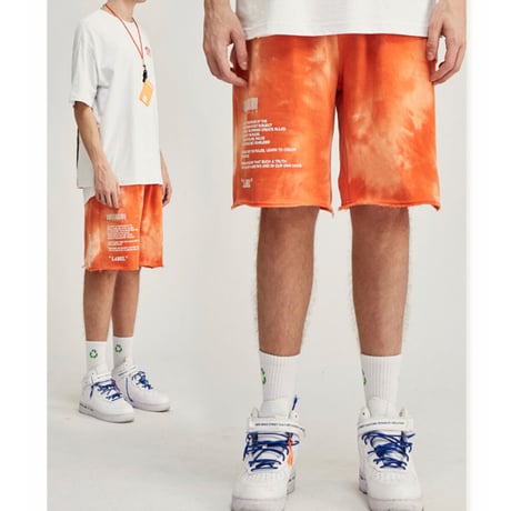 WOSS.official/TIE dye shorts  ORANGE