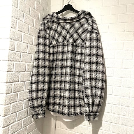 EPTM/Tweed Heavy Flannel shirt "White✖︎Black"
