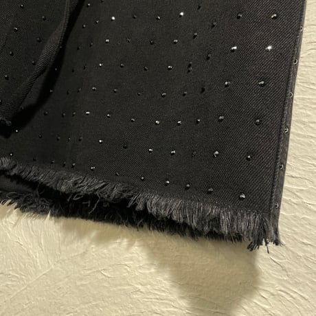 Mismatch NYC/BLACK Rhinestone Denim  Shorts