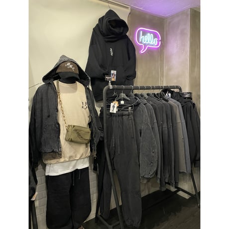 Mismatch NYC/Washed oversized Zip Up Hood Jacket