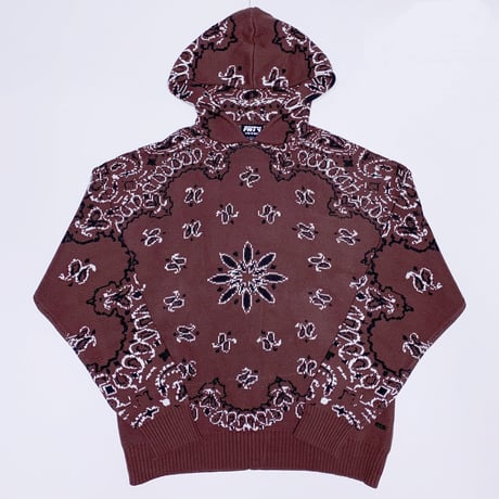 FNTY/Knitted Paisley  Hoodie  "BROWN "