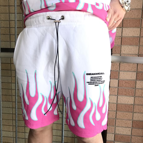 BOOHOO × Migos /Flame shorts White