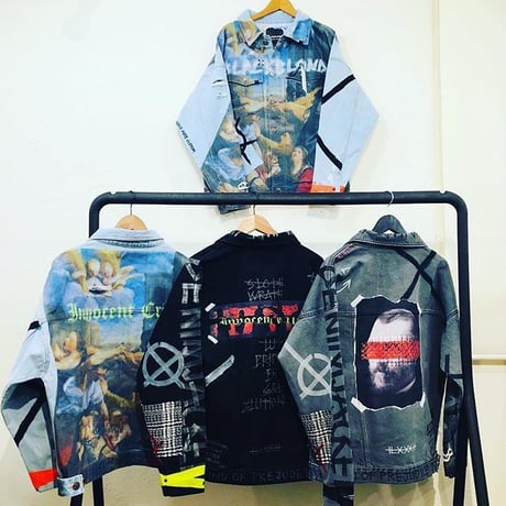 BLACK BLOND/CUSTOM Denim Jacket(BLUE)