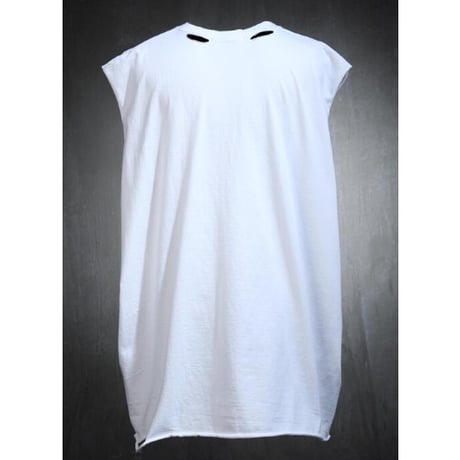 By The R/ Cross Paint Cotton Vest WHITE