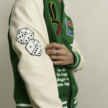 LIFTED UNCHORS/State Chenille Varsity Jacket GREEN