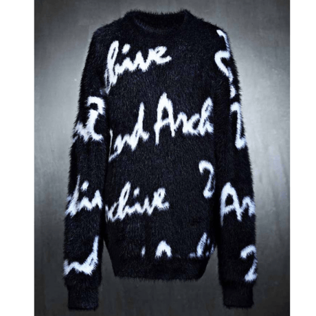 2nd archive/ Mohair lettering knit "BLACK"