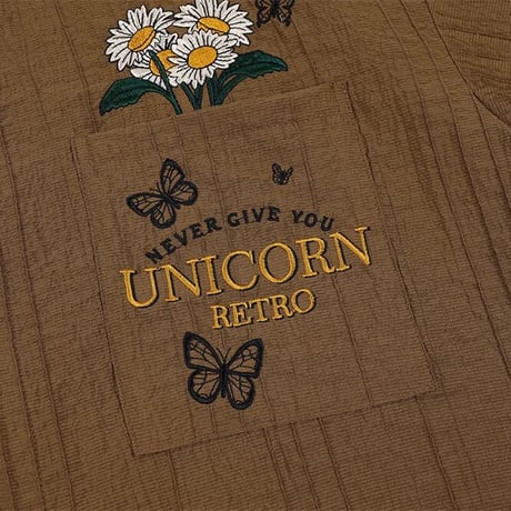 Mismatch NYC/Flower Sheer Shirts  (BLACK/BROWN)