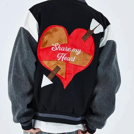 WOSS.official/ Heart Varsity Jacket