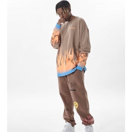 FNTY/Flying FLAME Crewneck TAN