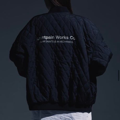 SAINT PAIN/Reversible Varsity Quilting  Jacket