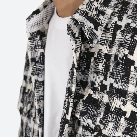 MNML/Tweed flannel Shirts WHITE