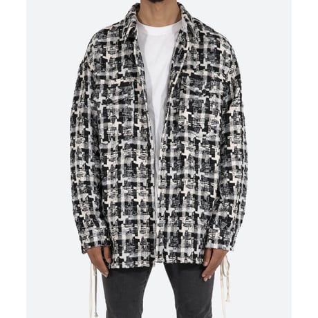 MNML/Tweed flannel Shirts WHITE