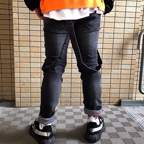 Sixth June/オーバーオール　ダメージデニム