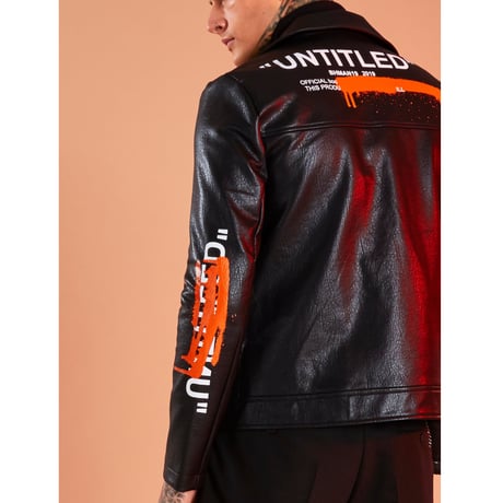 BOOHOO /Paint Art Biker Jacket
