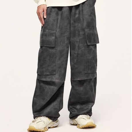 WOSS.official/Suede Cargo Pants Gray
