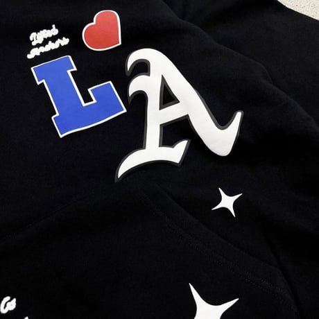 LIFTED UNCHORS/State Chenille Hoodie BLACK