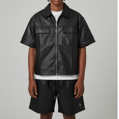 Mismatch NYC/Leather Christ Shorts (Set Up)