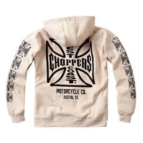 West Coast Choppers/ W.C.C Logo Zip Up Hoodie "CREAM"