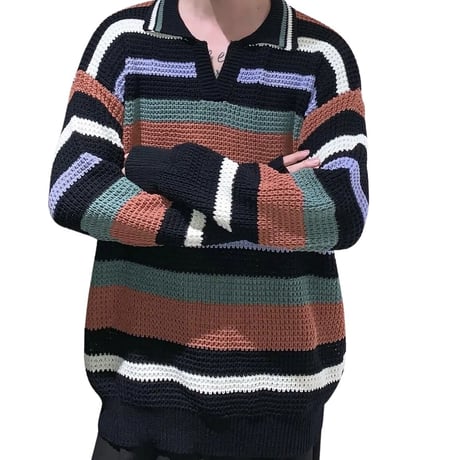 Mismatch NYC/  border crochet knit