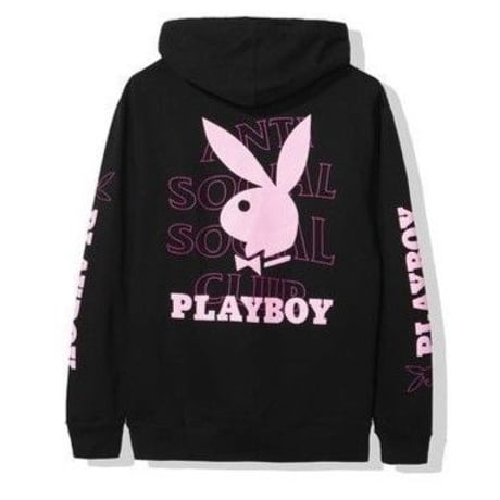 Anti Social Social Club × PLAYBOY/LOGO Hoodie BLACK